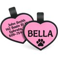 GoTags Personalized Silicone Heart Pet ID Tag, Large, Pink