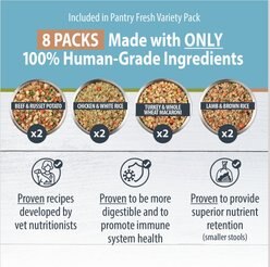 JustFoodForDogs Pantry Fresh Human-Grade Non-GMO Variety Pack Fresh Dog Food, 12.5-oz pouch, case of 8  slide 2 of 9