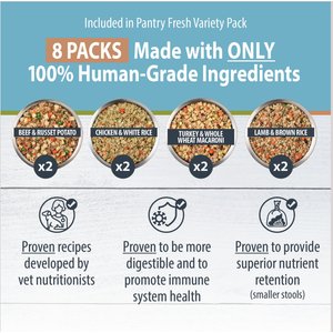 JustFoodForDogs Pantry Fresh Human-Grade Non-GMO Variety Pack Fresh Dog Food, 12.5-oz pouch, case of 8 