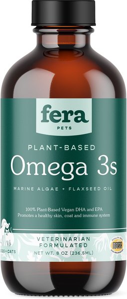 Fera Pet Organics Vegan Omega-3s Algae Oil Supplement for Dogs & Cats, 8-oz bottle slide 1 of 7