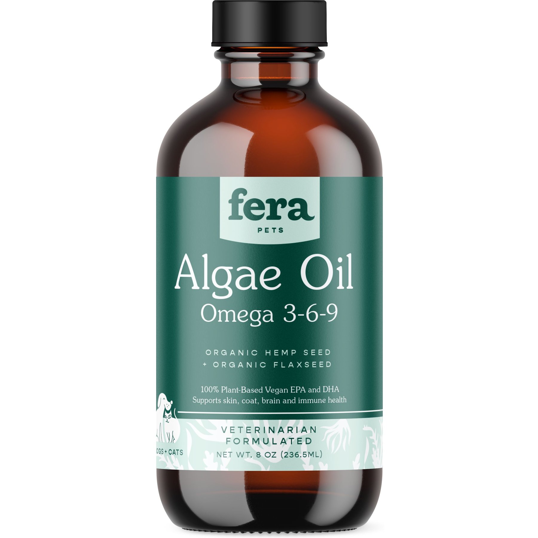 FERA PET ORGANICS Vegan Omega 3s Algae Oil Supplement for Dogs