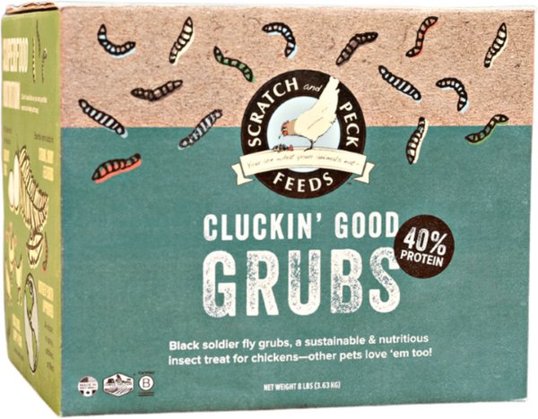 Scratch and Peck Feeds Chicken & Duck Supplemental Treat Dried Black Soldier Fly Larvae Grubs, 8-lb box