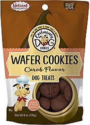 Exclusively Dog Wafer Cookies Carob Flavor Dog Treats, 6-oz bag