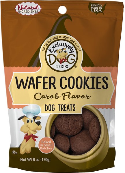 Exclusively Dog Wafer Cookies Carob Flavor Dog Treats, 6-oz bag slide 1 of 5