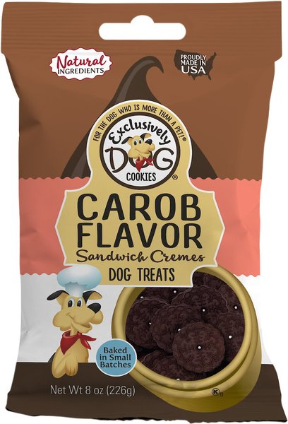 Exclusively Dog Carob Sandwich Cremes Dog Treats, 8-oz bag slide 1 of 5