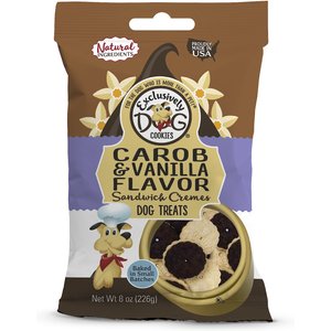 Exclusively Dog Carob & Vanilla Duplex Sandwich Cremes Dog Treats, 8-oz bag