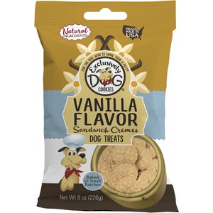 Exclusively Dog Vanilla Sandwich Cremes Dog Treats, 8-oz bag