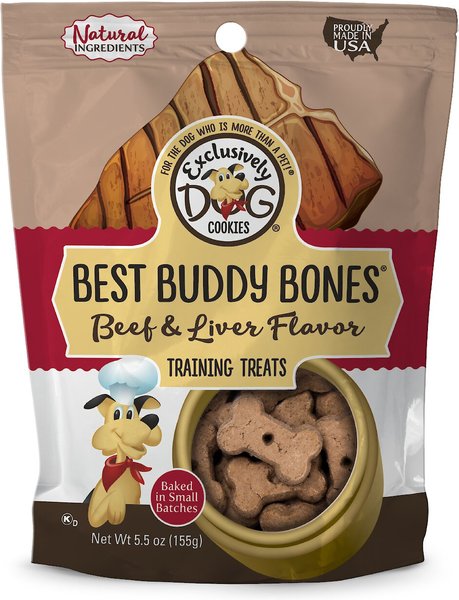 Exclusively Dog Best Buddy Bones Beef & Liver Flavor Dog Treats, 5.5-oz bag slide 1 of 5