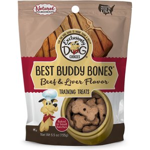 Exclusively Dog Best Buddy Bones Beef & Liver Flavor Dog Treats, 5.5-oz bag