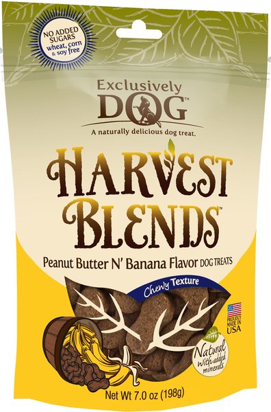 Exclusively Dog Harvest Blends Peanut Butter N' Banana Flavor Dog Treats, 7-oz bag slide 1 of 7