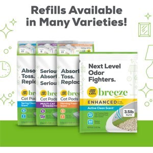 Purina Tidy Cats Litter Box System, BREEZE System Starter Kit Litter Box, Litter Pellets & Pads