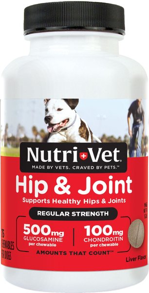 Nutri-Vet Regular Strength Chewable Tablets Joint Supplement for Dogs, 75 count slide 1 of 9