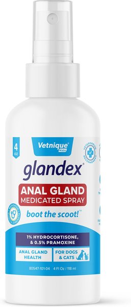 Vetnique Labs Glandex Anal Gland Medicated Anti Itch Spray for Dogs & Cats, 4-oz bottle slide 1 of 7