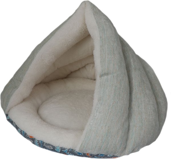 Discontinued - KITTY KASA Hut Cat Bed, Light Teal, Medium - Chewy.com