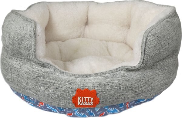 Kitty Kasa Bolster Cat Bed, Grey, Medium slide 1 of 2
