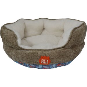 Kitty Kasa Bolster Cat Bed, Brown, Small