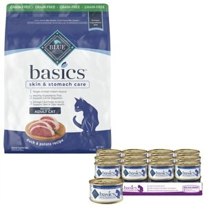 Blue Buffalo Freedom Indoor Mature Chicken Dry Food + Chicken Canned Cat Food