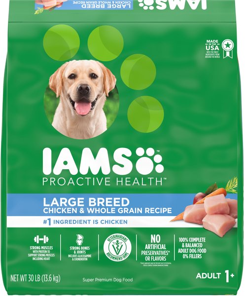 Iams Adult Large Breed Real Chicken High Protein Dry Dog Food, 30-lb bag slide 1 of 10