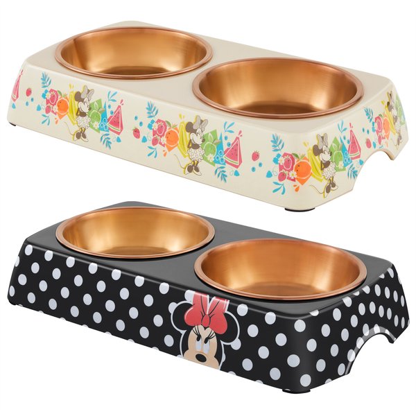 Disney Minnie Mouse Summer Bamboo Double Dog & Cat Bowl, 1.75 cups + Minnie Mouse Peek-A-Boo Double Dog & Cat Bowl, 1.75 cups slide 1 of 9