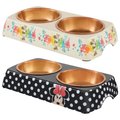 Disney Minnie Mouse Summer Bamboo Double Dog & Cat Bowl, 1.75 cups + Minnie Mouse Peek-A-Boo Double Dog & Cat Bowl, 1.75 cups