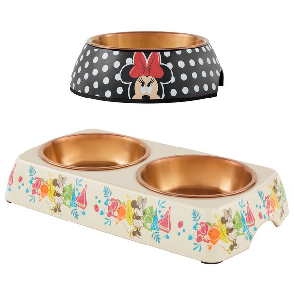 Disney Minnie Mouse Summer Bamboo Double Dog & Cat Bowl, 1.75 cups + Minnie Mouse Peek-A-Boo Dog & Cat Bowl, 0.75 cups slide 1 of 8