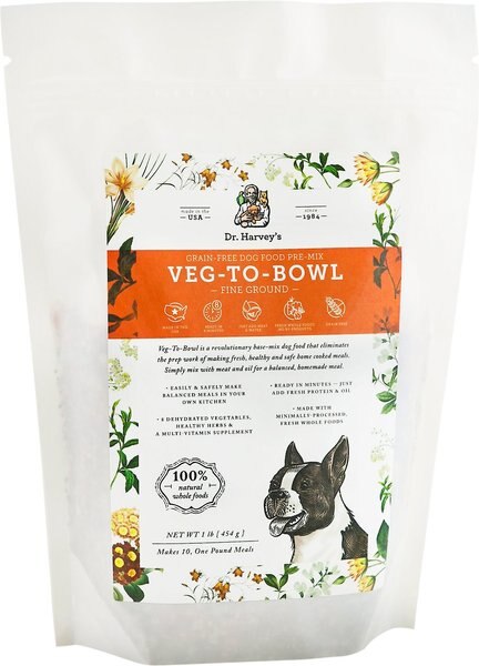 Discontinued DR. HARVEY S Veg To Bowl Fine Ground Grain Free Dog Food Pre Mix 1 lb bag Chewy