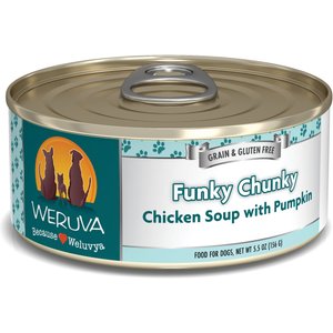 Weruva Funky Chunky Chicken Soup with Pumpkin Grain-Free Canned Dog Food, 5.5-oz, case of 24