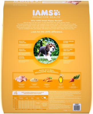 Show full view: Iams Proactive Health Smart Puppy with Real Chicken Dry Dog Food, 30-lb bag slide 3 of 10