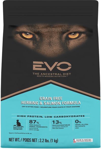 EVO Grain Free Herring Salmon Formula Cat Kitten Food 15.4 lb bag