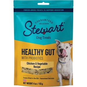 Stewart Healthy Gut Chicken & Vegetables Recipe Grain-Free Freeze-Dried Dog Treats, 4-oz pouch