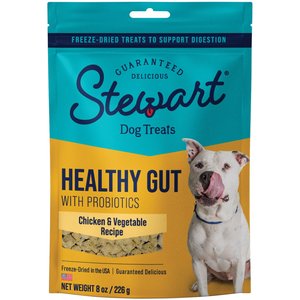 Stewart Healthy Gut Chicken & Vegetables Recipe Grain-Free Freeze-Dried Dog Treats, 8-oz pouch