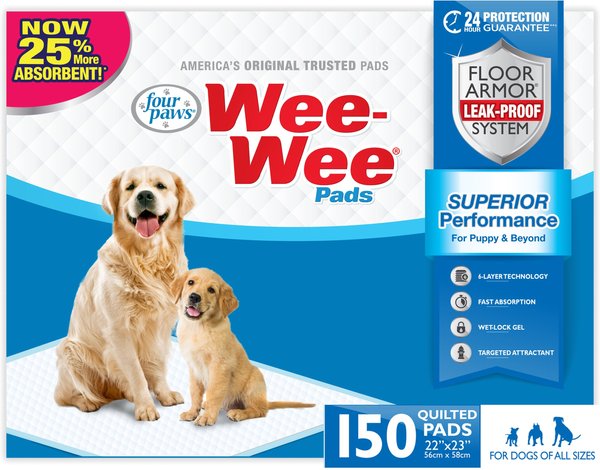 Wee-Wee Absorbent Dog Pee Pads, 22 x 23-in, 150 count, Unscented slide 1 of 12