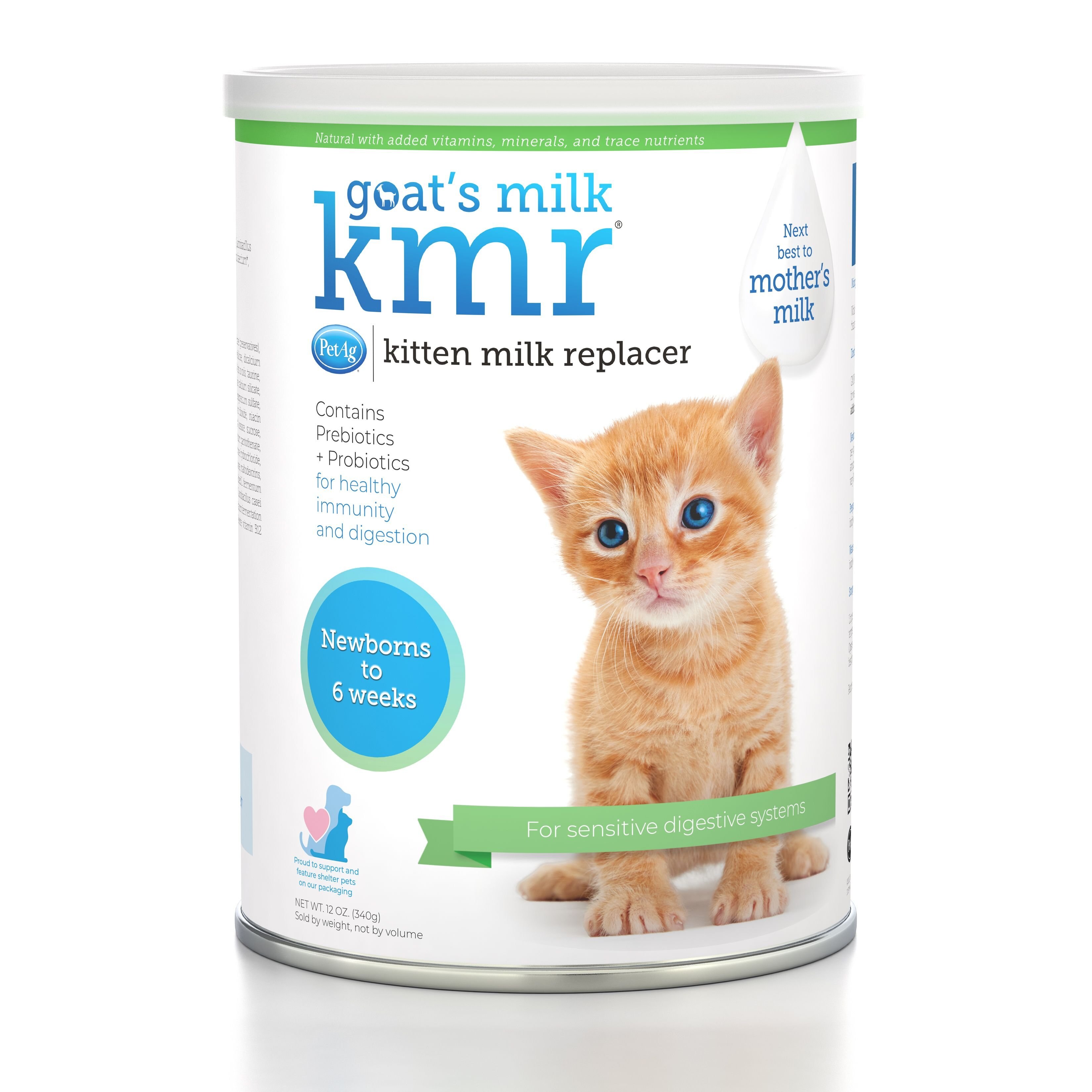 PETAG Goat's Milk KMR Kitten Milk Replacer Powder for Kittens, 12oz