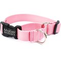 Mimi Green Personalized Nylon Martingale w/Black Plastic Buckle Dog Collar, Pink, Small