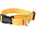 Mimi Green Personalized Nylon Martingale w/Black Plastic Buckle Dog Collar, Yellow, Large