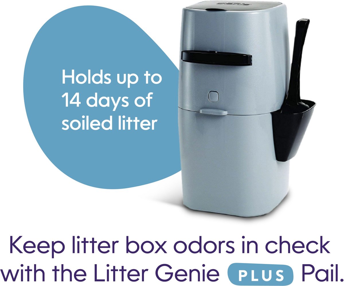 LITTER GENIE Plus Cat Litter Disposal System, Silver