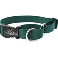 Mimi Green Personalized Nylon Martingale with Black Plastic Buckle Dog Collar, Forest Green, Large