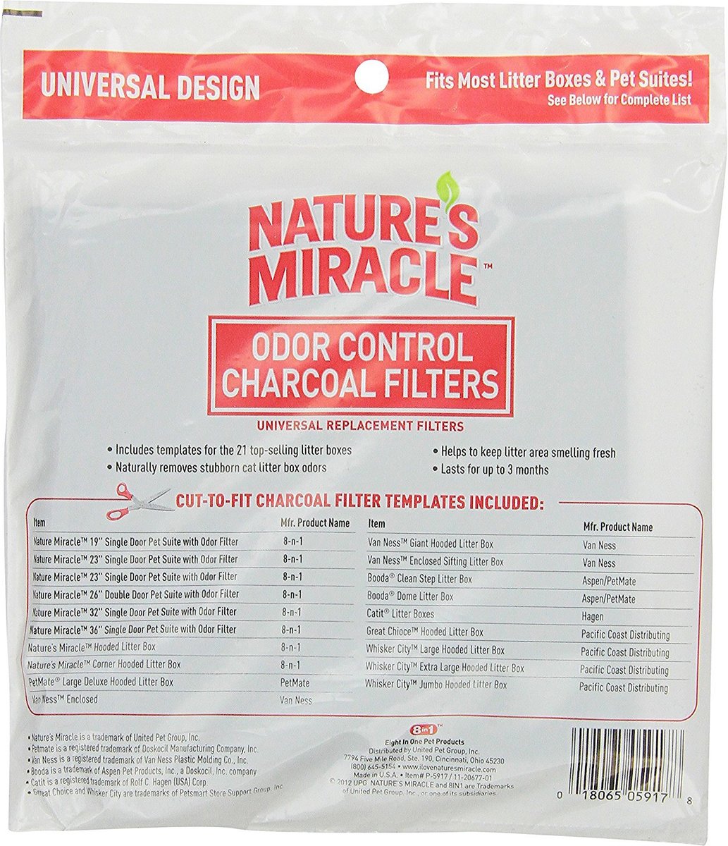 Nature's miracle odor control charcoal outlet filters