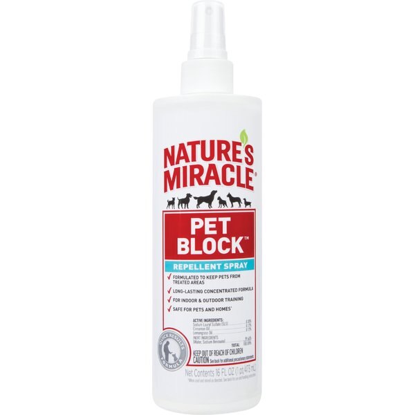 NATURE'S MIRACLE Pet Block Repellent Spray, 16oz bottle