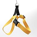 Mimi Green Personalized Nylon Harness w/Black Plastic Buckle Dog Harness, Yellow, Mid-Small