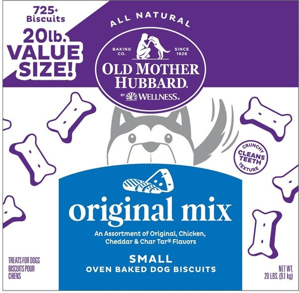 Old Mother Hubbard by Wellness Classic Original Mix Natural Small Oven-Baked Biscuits Dog Treats, 20-lb box slide 1 of 10