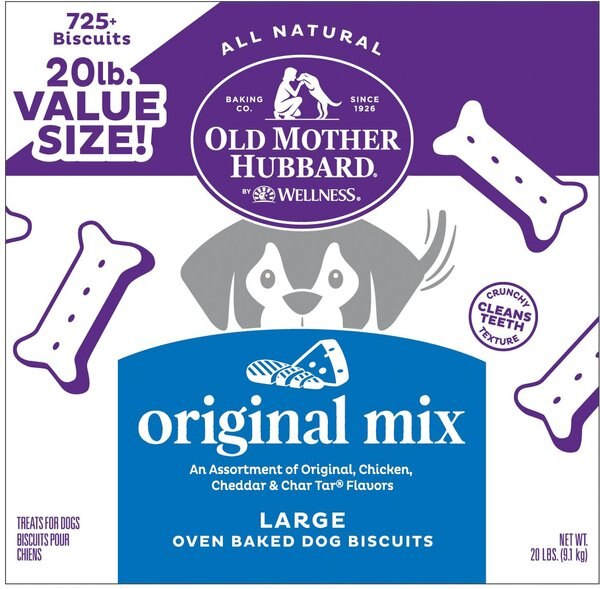 Old Mother Hubbard by Wellness Classic Original Mix Natural Large Oven-Baked Biscuits Dog Treats, 20-lb box slide 1 of 10