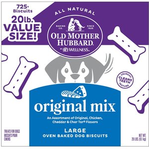 Old Mother Hubbard Classic Original Assortment Biscuits Baked Dog Treats, Large, 20-lb box