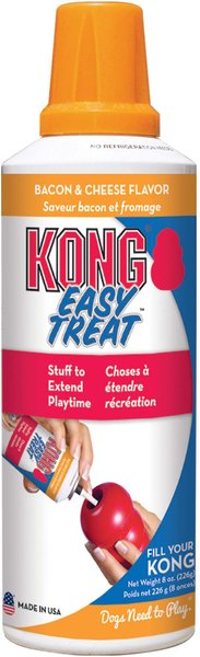 Kong Stuff'n Easy Treat - Filler Dog Treat Paste, 8 Oz (Pack of 2) with  Recipe Card (Peanut Butter)