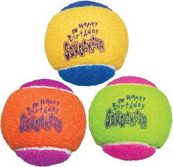 KONG Squeakair Birthday Balls Dog Toy, Medium, 3 count