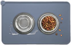 SunGrow Cat & Dog Food Mat for Treats & Water Bowls, Waterproof & Non-Slip Silicone Pet Feeding Pad