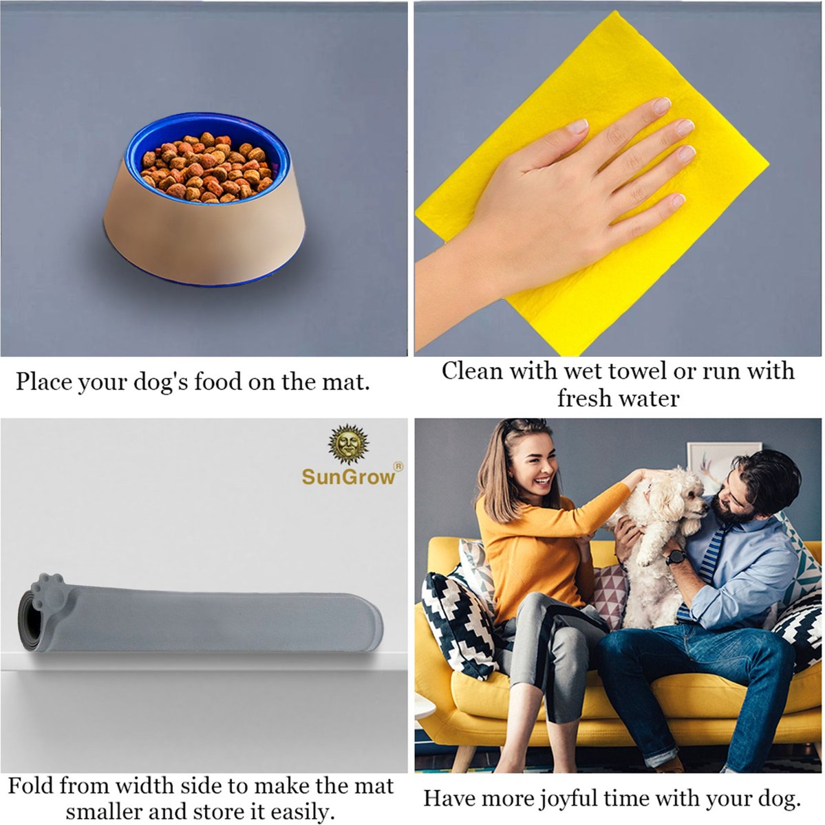 Happy & Polly Rainbow Waterproof Cat & Dog Food Mat