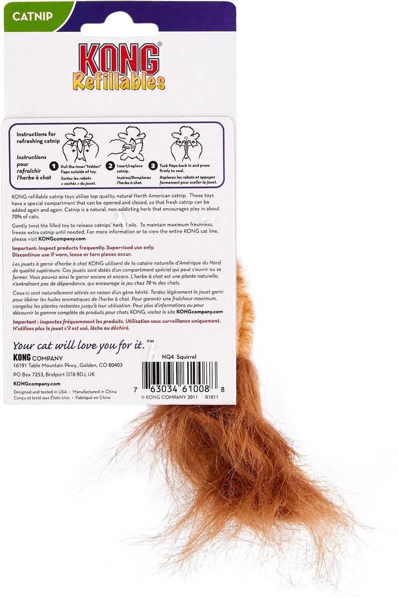 KONG Refillable Squirrel Catnip Cat Toy