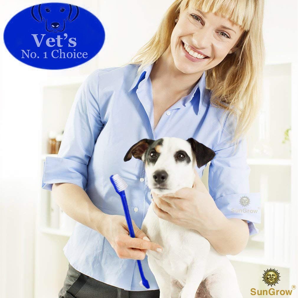 SUNGROW Dental Cleaning Tool Kit Dog & Small Animal Toothbrush, 4 count