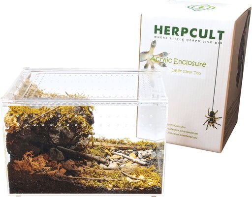 HerpCult Acrylic Enclosure Large Reptile Terranium, Clear, 3.3-gal